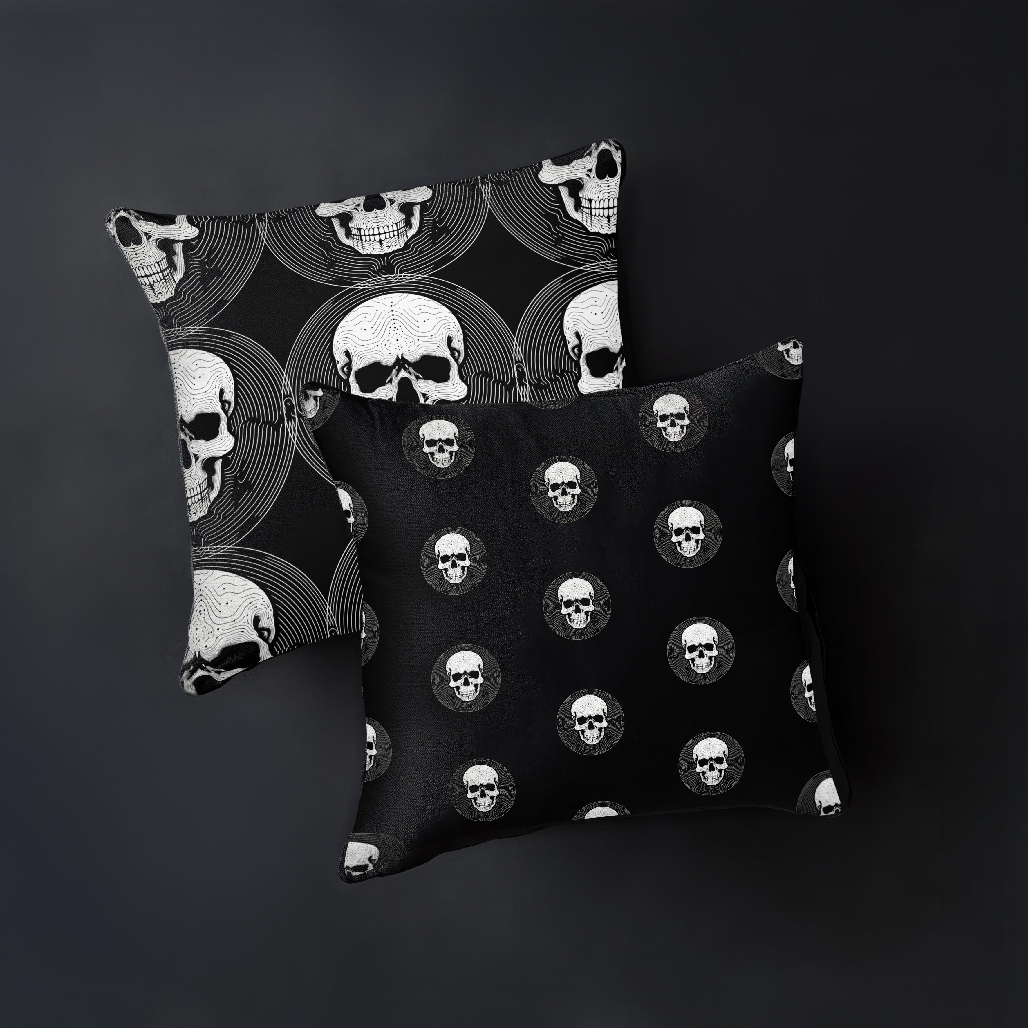 Cranial Maze Noir Pillow